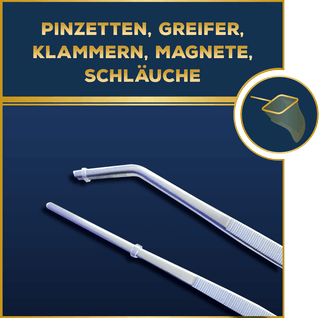 Pinzetten, Greifer, Klammern, Magnete & Schläuche