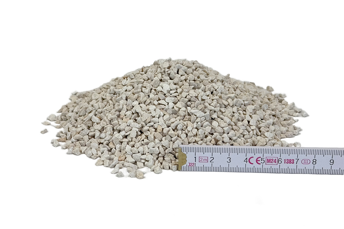 White Gravel 3 - 4 mm  25 kg Eimer Bodengrund