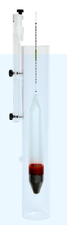 Präzision-Aräometer 350mm + Messröhre zum Befestigen im Aquarium