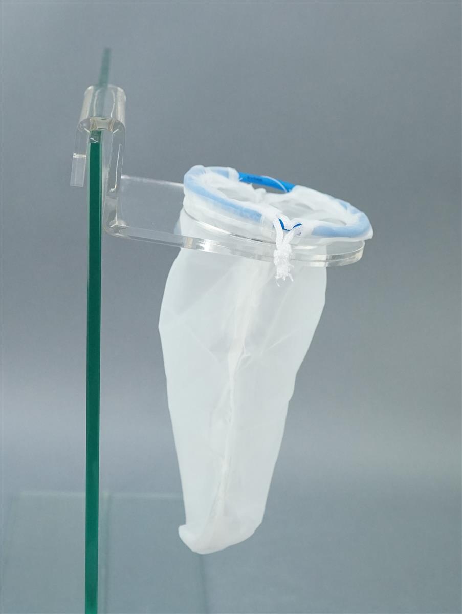 Bubble Magus Feinfilterbeutel kurz Blauer Ring( 200 mircron) mit Halterung.