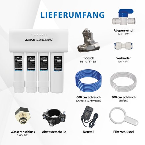 ARKA myAqua 3800® - Umkehrosmoseanlage, 3800 L / Tag ARKA myAqua 3800® - Umkehrosmoseanlage, 3800 L / Tag